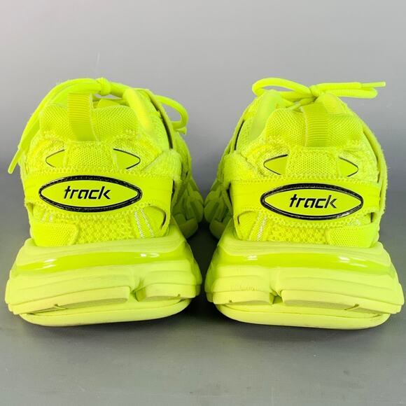 BALENCIAGA Size 6 Track 3 Green Neon Nylon Chunky Sneakers - Picture 3 of 9